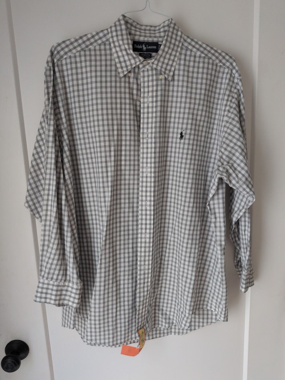 Vintage Ralph Lauren Yarmouth Shirt 16 1/2 32/33 Plaid Cotton OCBD Old Money